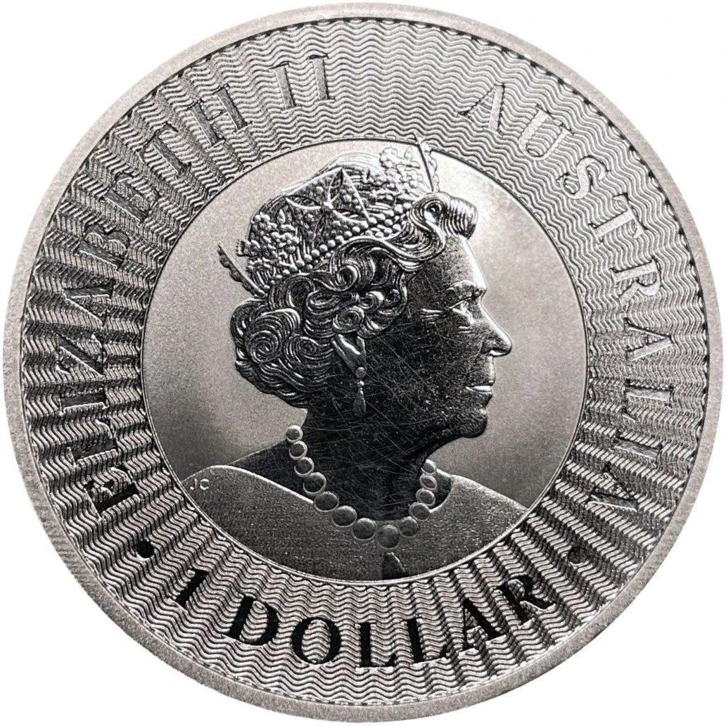 2022 Australian Silver Kangaroo — Matching 2022 and 2024–2026 One-Ounce Bullion obverse: Elizabeth II portrait and AUSTRALIA