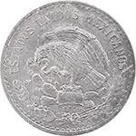 1947 Mexican .500 Silver Peso — 1947–1949 obverse: Mexican national arms