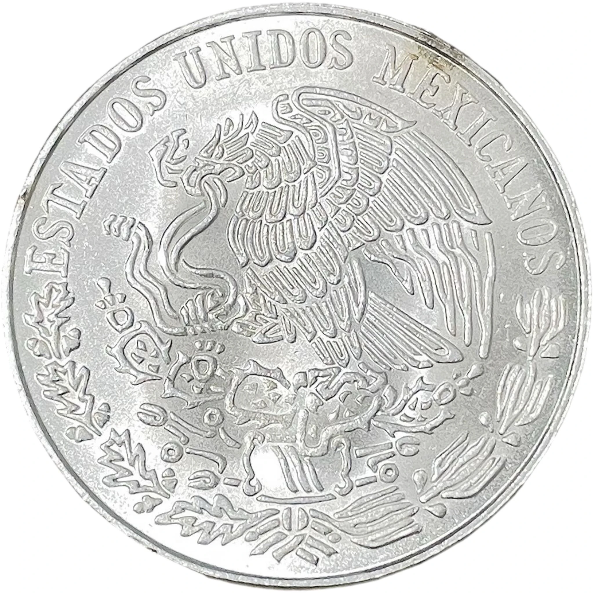 1972 Mexican .720 Silver Twenty-Five Pesos — 1968 and 1972 obverse: Mexican national arms