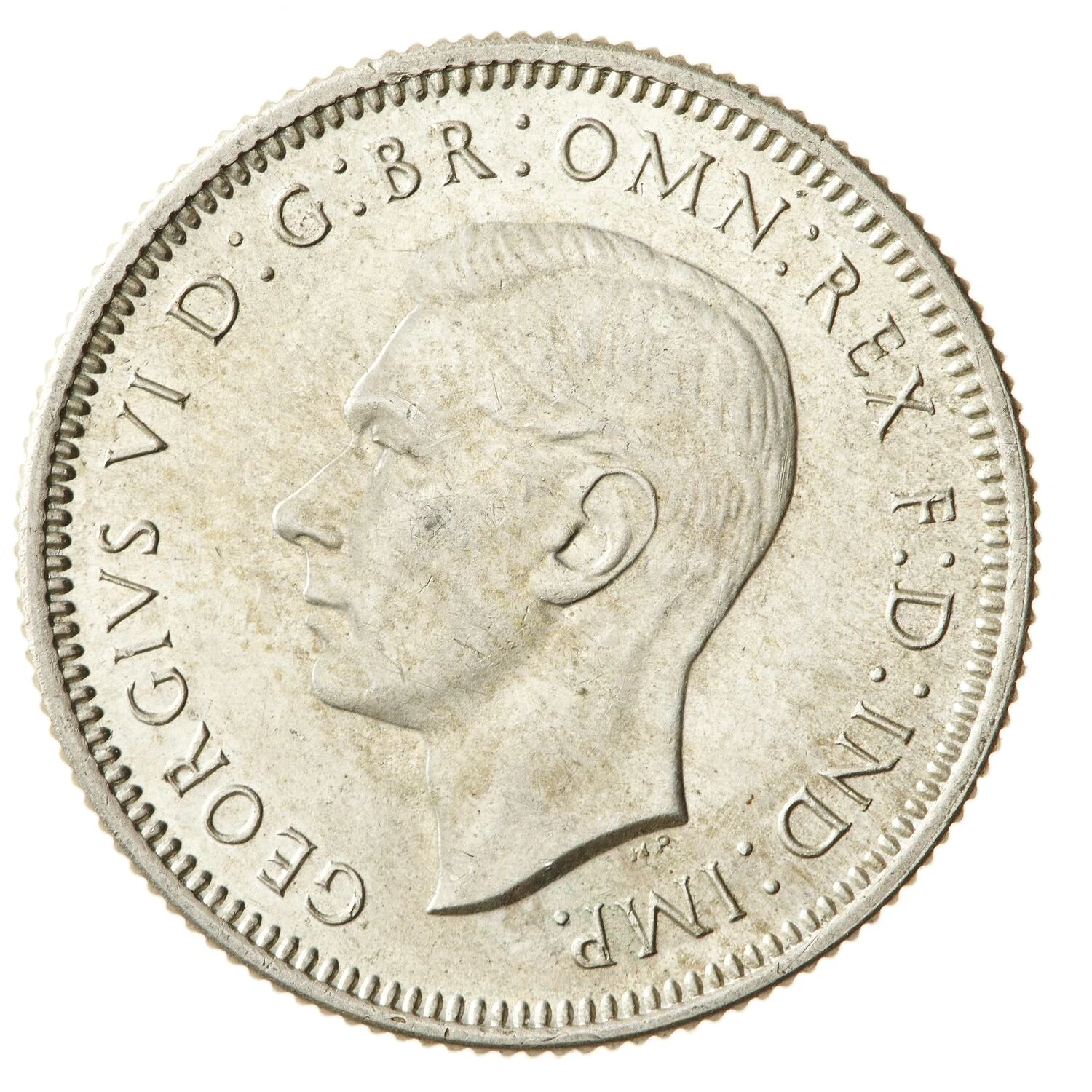 1938 Australian Sterling Shilling —5.65g Standard obverse — George VI portrait and royal legend