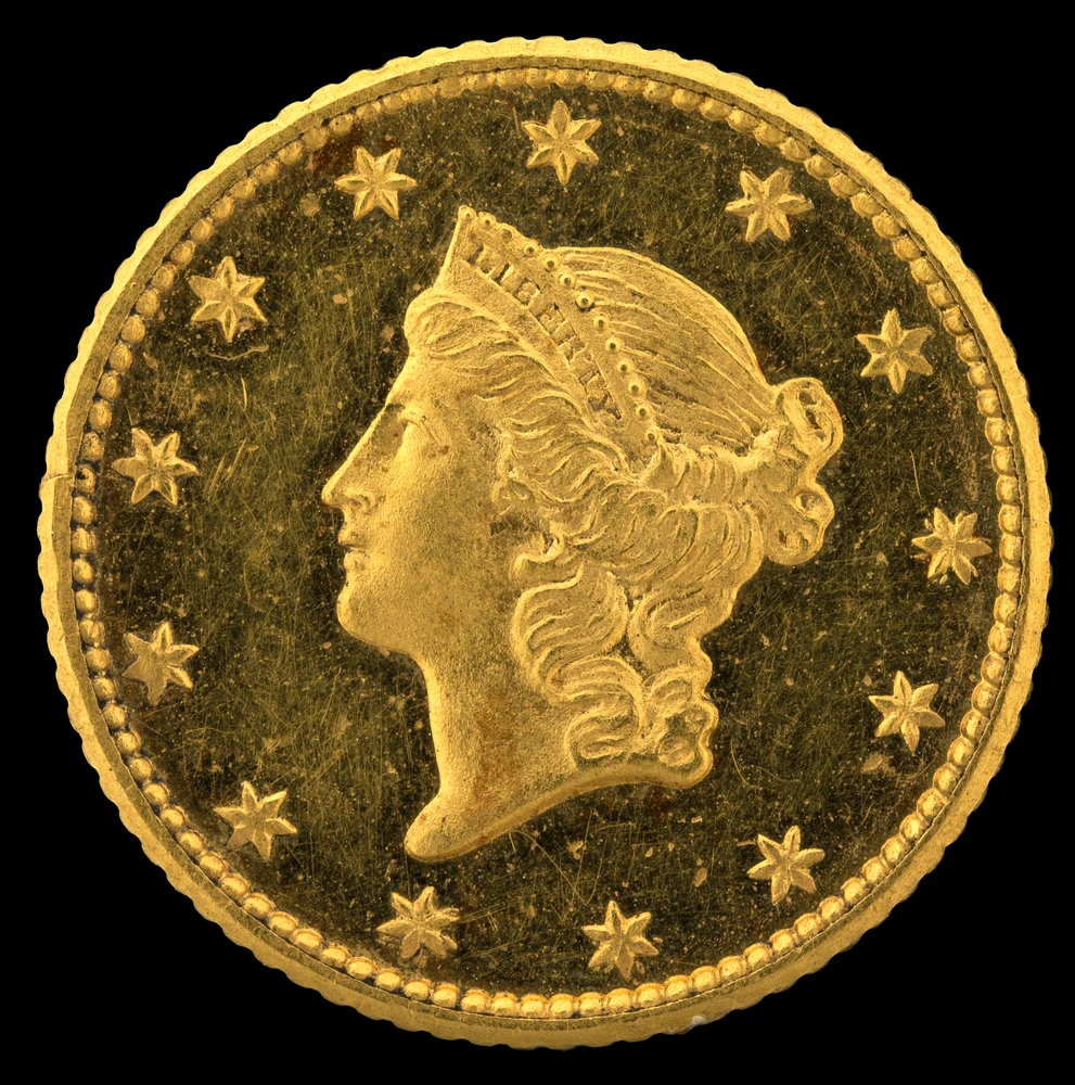 Liberty Head Gold Dollar — Type I obverse — 1849 Type 1 Liberty Head gold dollar