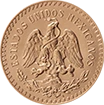 Mexico 5 peso gold obverse showing Mexican national arms