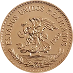 Mexico 20 peso Azteca gold obverse showing Mexican national arms