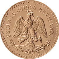 Mexico 50 peso Centenario gold obverse showing Mexican national arms